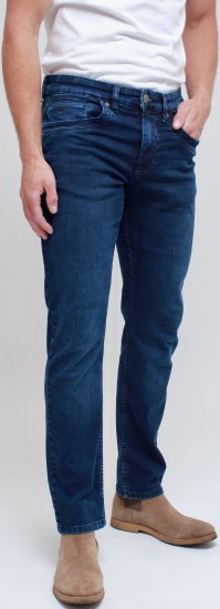 Kam Jeans Jacob Knitted Denim Reg Fit Jeans Mid Wash Blue - Τζιν και παντελόνια - Aνδρικα τζιν παντελόνια μεγάλα μεγέθη