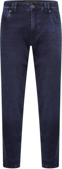 Kam Jeans Jacob Knitted Denim Reg Fit Jeans Blue-Black - Τζιν και παντελόνια - Aνδρικα τζιν παντελόνια μεγάλα μεγέθη
