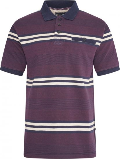 Kam Jeans 5506 Stripe Rugby Polo With Jacquard Collar & Cuffs Navy - Πόλο μπλουζάκια - Aνδρικά μπλουζακια πολο μεγάλα μεγέθη