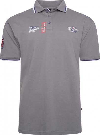 Kam Jeans 5512 1985 Racing Team Polo Shadow Grey - Πόλο μπλουζάκια - Aνδρικά μπλουζακια πολο μεγάλα μεγέθη