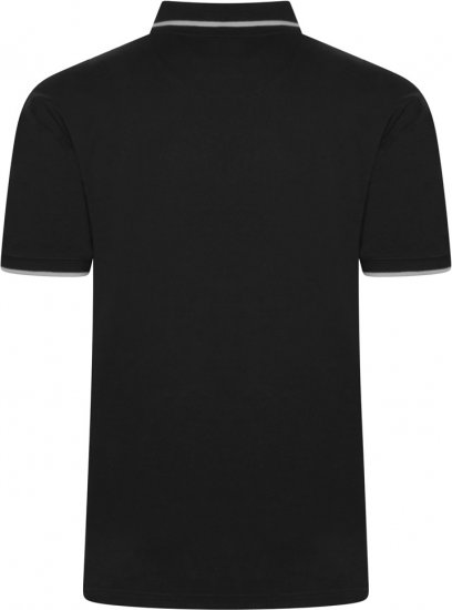 Kam Jeans 5518 Smart Mini Geo-Print Polo Black - Πόλο μπλουζάκια - Aνδρικά μπλουζακια πολο μεγάλα μεγέθη