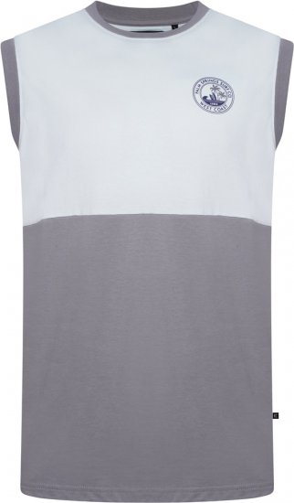 Kam Jeans 5764 Palm Springs Vest Sleeveless T-Shirt Griffin Grey - Μακό μπλουζάκια - Aνδρικά μπλουζεσ μεγάλα μεγέθη
