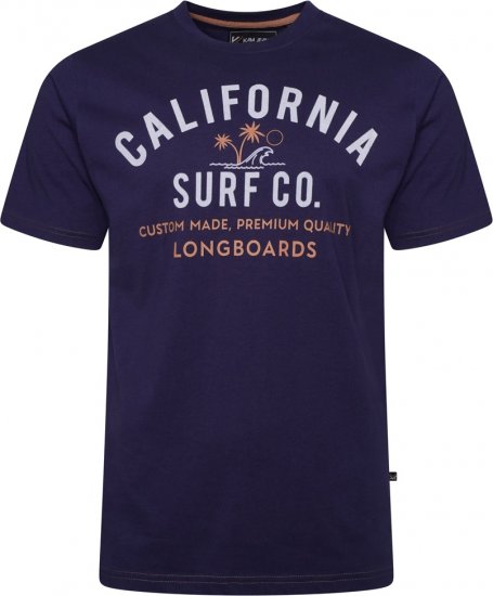 Kam Jeans 5766 California Surf Co T-Shirt Navy Academy - Μακό μπλουζάκια - Aνδρικά μπλουζεσ μεγάλα μεγέθη
