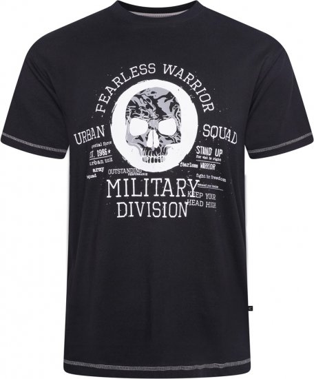 Kam Jeans 5769 Fearless Warrior T-Shirt Black - Μακό μπλουζάκια - Aνδρικά μπλουζεσ μεγάλα μεγέθη