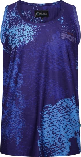 Kam Jeans AP009 Active Performance Printed Mesh Sleeveless T-Shirt Electric Blue - Μακό μπλουζάκια - Aνδρικά μπλουζεσ μεγάλα μεγέθη