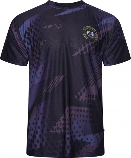 Kam Jeans AP010 Active Performance Printed Mesh T-Shirt Black - Μακό μπλουζάκια - Aνδρικά μπλουζεσ μεγάλα μεγέθη