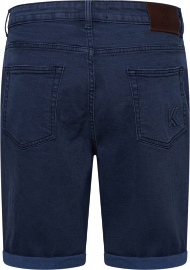 Kam Jeans Onana Embossed Wash Denim Shorts Smokey Blue - Σορτς - Aνδρικεσ βερμουδεσ μεγαλα μεγάλα μεγέθη