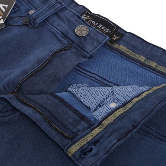 Kam Jeans Onana Embossed Wash Denim Shorts Smokey Blue - Σορτς - Aνδρικεσ βερμουδεσ μεγαλα μεγάλα μεγέθη