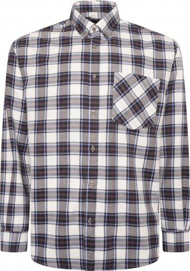 Kam Jeans P039 Premium Cotton Check Long Sleeve Shirt Navy - Πουκάμισα - Aνδρικά πουκαμισα μεγαλα μεγάλα μεγέθη