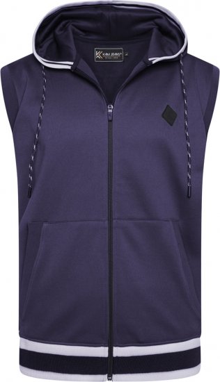 Kam Jeans TS005 Retro Tracky Set (Shorts/Sleeveless Hoodie) Navy - Σετ φόρμεσ - Σετ Ανδρικές Φόρμες μεγάλα μεγέθη 