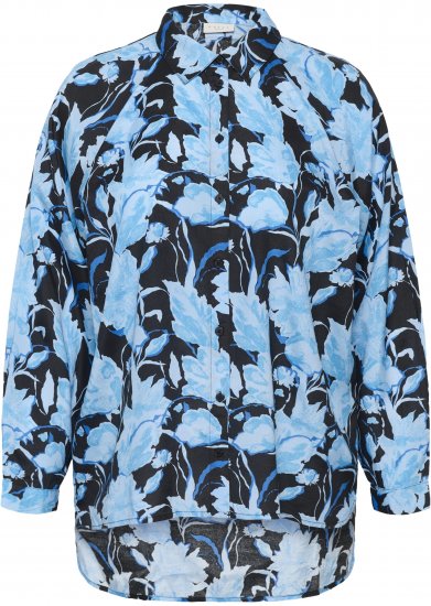 Kaffe Curve Sasja Πουκάμισο με μακρύ μανίκι Blue Snake Flower - Πουκάμισα και τουνίκ - 