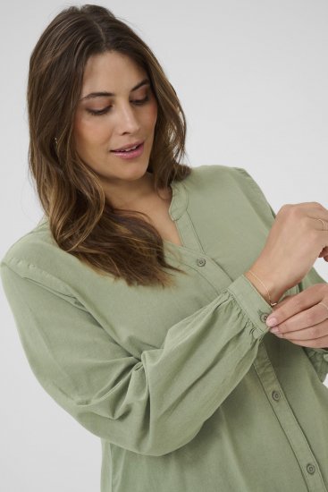 Kaffe Curve Nana Πουκάμισο με μακρύ μανίκι Πράσινο - Πουκάμισα και τουνίκ - 