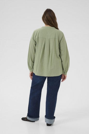 Kaffe Curve Nana Πουκάμισο με μακρύ μανίκι Πράσινο - Πουκάμισα και τουνίκ - 