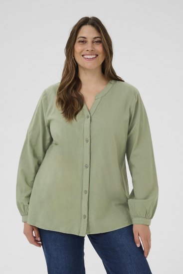 Kaffe Curve Nana Πουκάμισο με μακρύ μανίκι Πράσινο - Πουκάμισα και τουνίκ - 