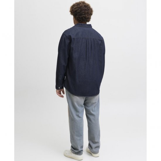 Jack & Jones Norrebro Denim Long Sleeve Shirt Dark Blue Denim - Πουκάμισα - Aνδρικά πουκαμισα μεγαλα μεγάλα μεγέθη