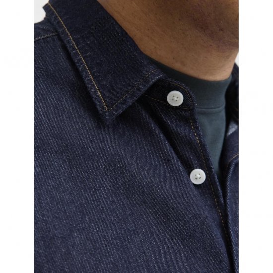 Jack & Jones Norrebro Denim Long Sleeve Shirt Dark Blue Denim - Πουκάμισα - Aνδρικά πουκαμισα μεγαλα μεγάλα μεγέθη