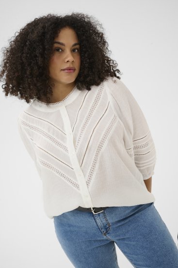 Kaffe Curve Liwa Shirt Chalk - Πουκάμισα - 