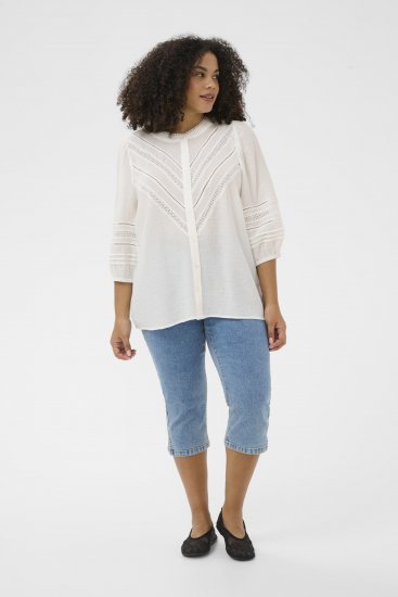 Kaffe Curve Liwa Shirt Chalk - Πουκάμισα - 