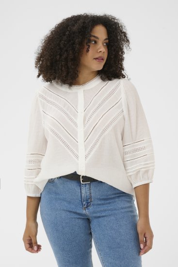 Kaffe Curve Liwa Shirt Chalk - Πουκάμισα - 