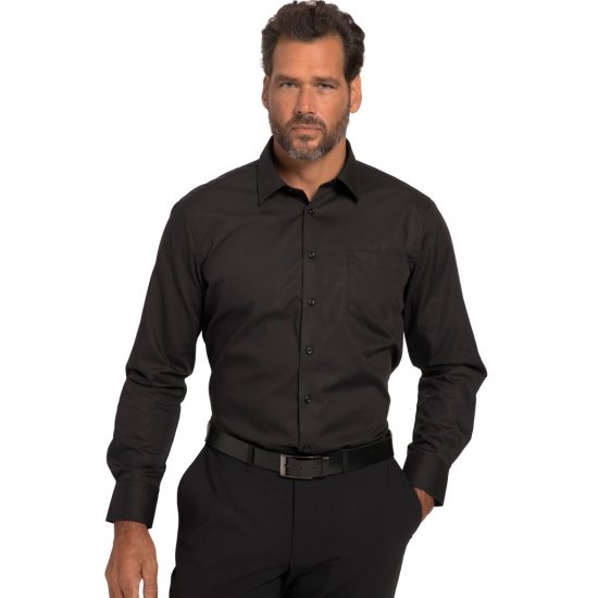 JP1880 Shirt Business Modern Fit Long Sleeve Non-Iron Black TALL - ΑΝΔΡΙΚΑ ΡΟΥΧΑ MT-6XLT - Μεγέθη TALL