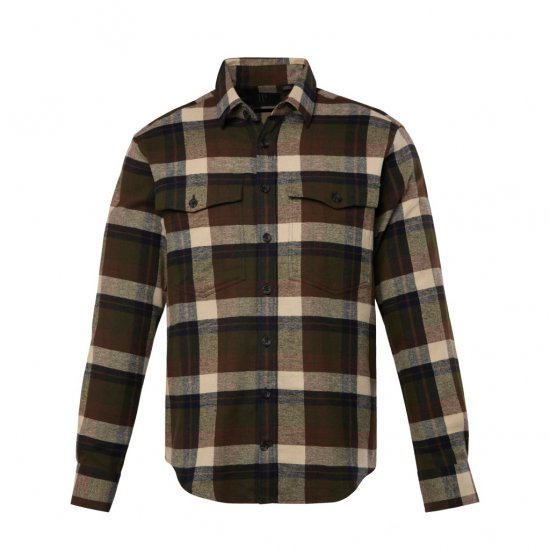 JP1880 Shirt Flannel Long Sleeve Dark Brown TALL - ΑΝΔΡΙΚΑ ΡΟΥΧΑ MT-6XLT - Μεγέθη TALL