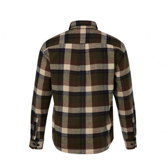JP1880 Shirt Flannel Long Sleeve Dark Brown TALL - ΑΝΔΡΙΚΑ ΡΟΥΧΑ MT-6XLT - Μεγέθη TALL