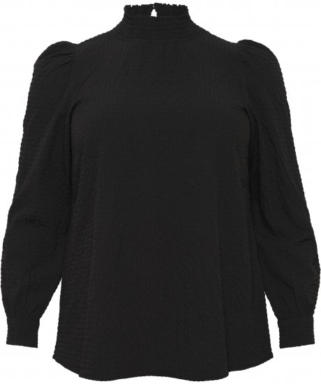 Kaffe Curve Ditta Smock Μπλούζα Βαθύ Μαύρο - Πουκάμισα και τουνίκ - 