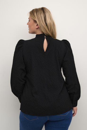 Kaffe Curve Ditta Smock Μπλούζα Βαθύ Μαύρο - Πουκάμισα και τουνίκ - 