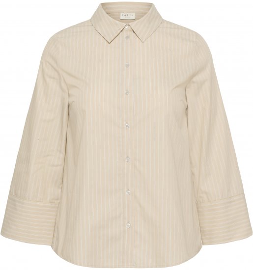 Kaffe Curve Josa Shirt Feather Grey Stripe - Πουκάμισα - 
