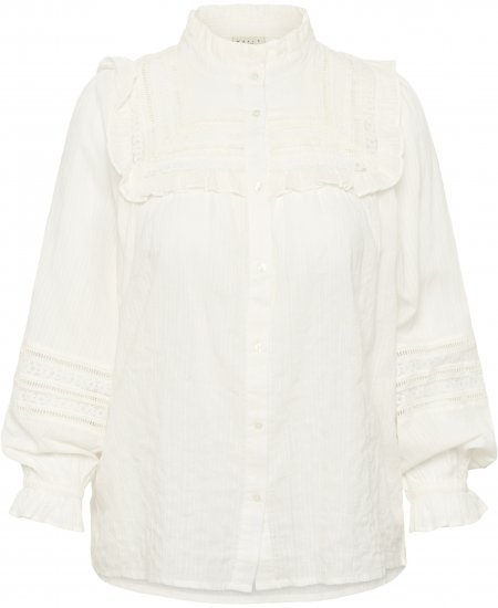 Kaffe Curve Jessa Shirt Long Sleeve White - Πουκάμισα - 