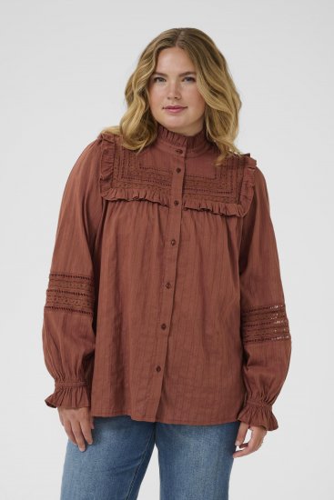 Kaffe Curve Jessa Shirt Henna Brown - Πουκάμισα και τουνίκ - 