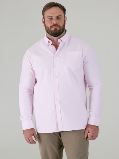 D555 Richard Oxford Πουκάμισο Με Μακριά Μανίκια TALL Ροζ - TALL Πουκάμισα - 