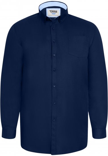 D555 Richard Oxford Πουκάμισο Με Μακριά Μανίκια TALL Μπλε Ναυτικό - TALL Πουκάμισα - 