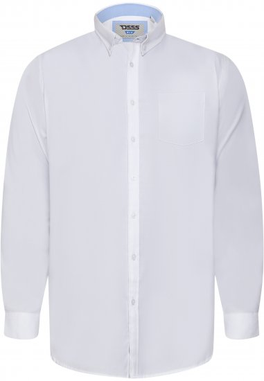 D555 Richard Oxford Πουκάμισο Με Μακριά Μανίκια TALL Λευκό - TALL Πουκάμισα - 