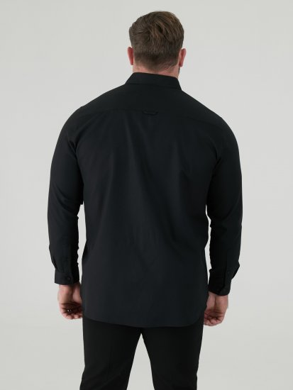 D555 Richard Oxford Πουκάμισο Με Μακριά Μανίκια TALL Μαύρο - TALL Πουκάμισα - 