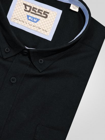 D555 Richard Oxford Πουκάμισο Με Μακριά Μανίκια TALL Μαύρο - TALL Πουκάμισα - 