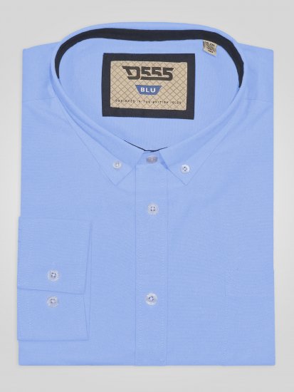 D555 Richard Oxford Πουκάμισο Με Μακριά Μανίκια TALL Γαλάζιο - TALL Πουκάμισα - 
