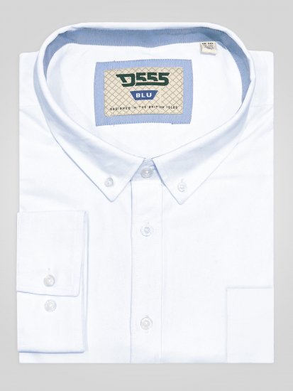 D555 Richard Oxford Πουκάμισο Με Μακριά Μανίκια TALL Λευκό - TALL Πουκάμισα - 