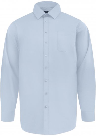D555 Oliver Ελαστικό Πουκάμισο Με Μακριά Μανίκια Ανθεκτικό Στους Λεκέδες Χωρίς Σιδέρωμα Γαλάζιο - Πουκάμισα - Aνδρικά πουκαμισα μεγαλα μεγάλα μεγέθη