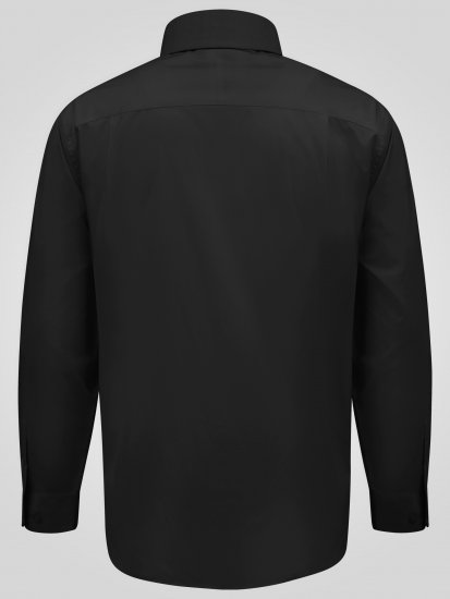 D555 Oliver Ελαστικό Πουκάμισο Με Μακριά Μανίκια Ανθεκτικό Στους Λεκέδες Χωρίς Σιδέρωμα Μαύρο - Πουκάμισα - Aνδρικά πουκαμισα μεγαλα μεγάλα μεγέθη