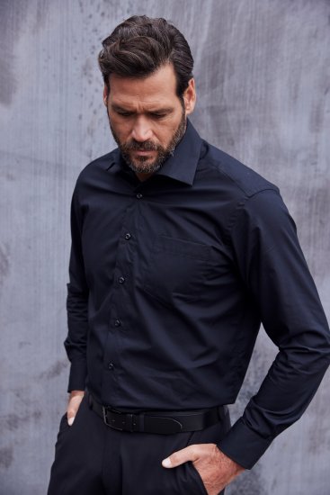 JP1880 Comfort Fit with Chest Pocket Shirt TALL Black - TALL Πουκάμισα - 