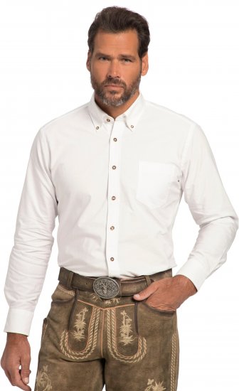JP1880 Shirt Modern Fit Traditional Stag Horn White - Πουκάμισα - Aνδρικά πουκαμισα μεγαλα μεγάλα μεγέθη