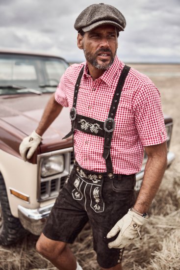 JP1880 Shirt Traditional Checked Short Sleeve Red - Πουκάμισα - Aνδρικά πουκαμισα μεγαλα μεγάλα μεγέθη
