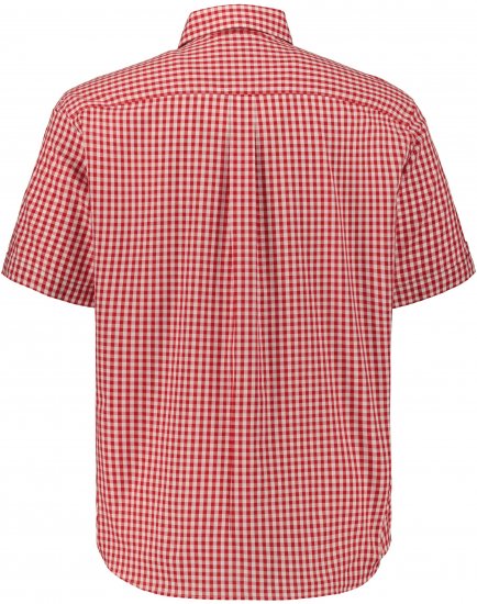 JP1880 Shirt Traditional Checked Short Sleeve Red - Πουκάμισα - Aνδρικά πουκαμισα μεγαλα μεγάλα μεγέθη