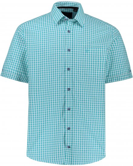 JP1880 Shirt Traditional Short Sleeve Turquoise - Πουκάμισα - Aνδρικά πουκαμισα μεγαλα μεγάλα μεγέθη