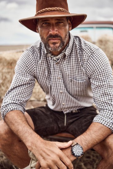 JP1880 Shirt Checked Traditional Long Sleeve Olive Green - Γιορτινά ρούχα - Γιορτινά ρούχα – Για να γιορτάζεις με στυλ και άνεση