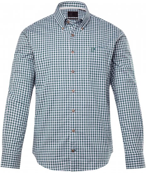 JP1880 Shirt Checked Traditional Long Sleeve Jade - Γιορτινά ρούχα - Γιορτινά ρούχα – Για να γιορτάζεις με στυλ και άνεση