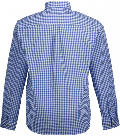 JP1880 Shirt Traditional Checked Long Sleeve Blue - Πουκάμισα - Aνδρικά πουκαμισα μεγαλα μεγάλα μεγέθη