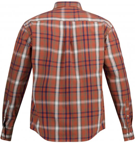 JP1880 Shirt Long Sleeve Checked Dark Orange TALL - ΑΝΔΡΙΚΑ ΡΟΥΧΑ MT-6XLT - Μεγέθη TALL