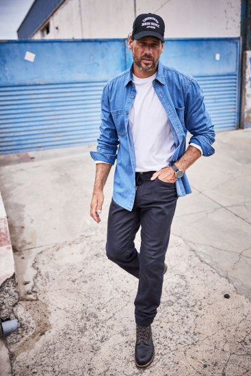 JP1880 Shirt Denim Long Sleeve Blue TALL - ΑΝΔΡΙΚΑ ΡΟΥΧΑ MT-6XLT - Μεγέθη TALL